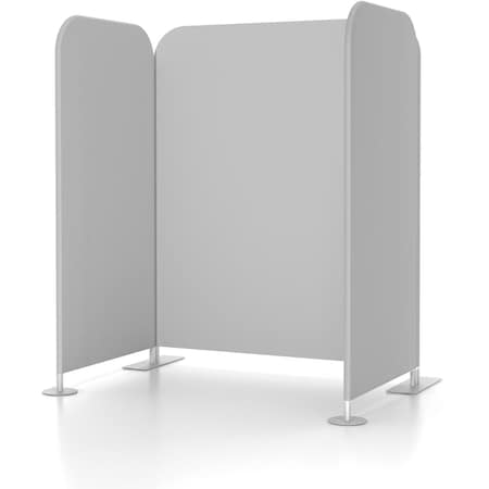 Global Industrial Vaccine & Wellness Booth, Stretched Fabric, Gray 695852GY